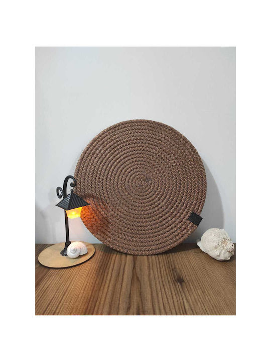SteweHome Σουπλά Στρογγυλό Υφασμάτινο Καφέ 33cm SteweHome Σουπλά Στρογγυλό Υφασμάτινο Καφέ 33cm