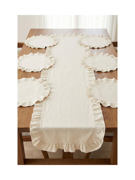 SteweHome Σουπλά Υφασμάτινο Λευκό 110x40cm 7τμχ SteweHome Σουπλά Υφασμάτινο Λευκό 110x40cm 7τμχ