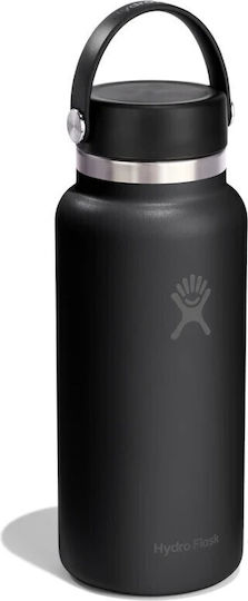 Hydro Flask Wide Flex Cap Sticlă Termos 946ml Negru