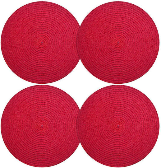 SteweHome Fabric Red Placemats 33x33cm 2 Pieces