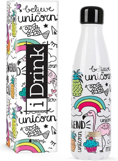 I-Total iDrink Colors Μπουκάλι Θερμός Ανοξείδωτο BPA Free 500ml Λευκό
