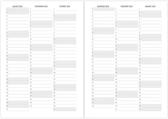 Academic Diary Letts Eco Writers Quotes 2026-2027 Weekly 2 Pages A6 Multilanguage Black 27-031482