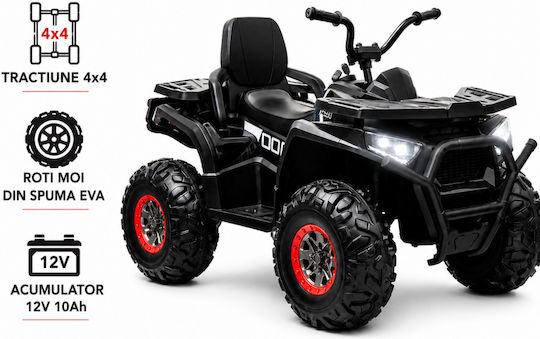 Kids 4 Wheel Electric Motorbike 12 Volt Black for Ages 3+