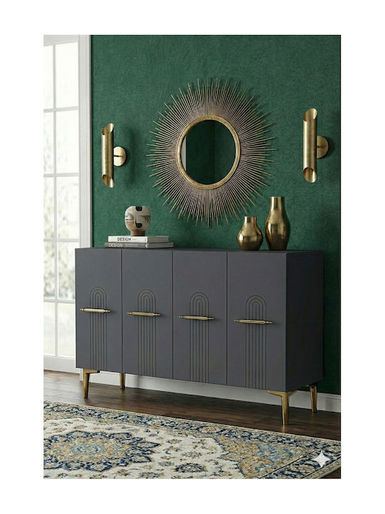Μπουφές Ξύλινος Γκρι 120x32x75cm
