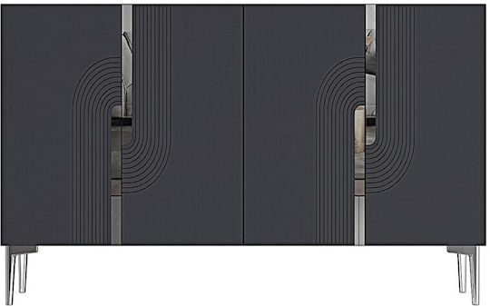 Wooden Sideboard Gray 120x32x75cm