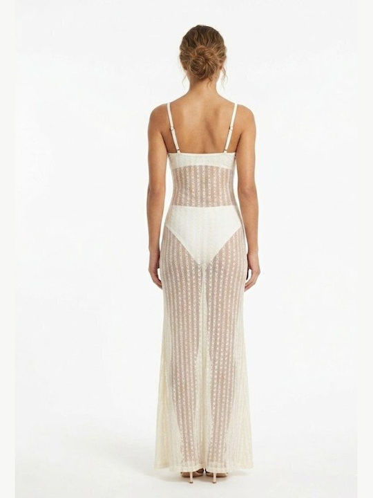 Soccus Damen Maxi Strandkleid Beige
