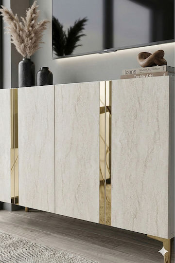 Bufet Din Lemn Alb 120x32x75cm