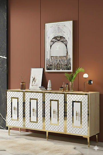 SteweHome Sideboard Mit Spiegel Gold 150x32x75cm