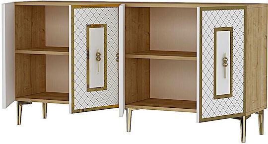 SteweHome Sideboard Holz 150x32x75cm Gold