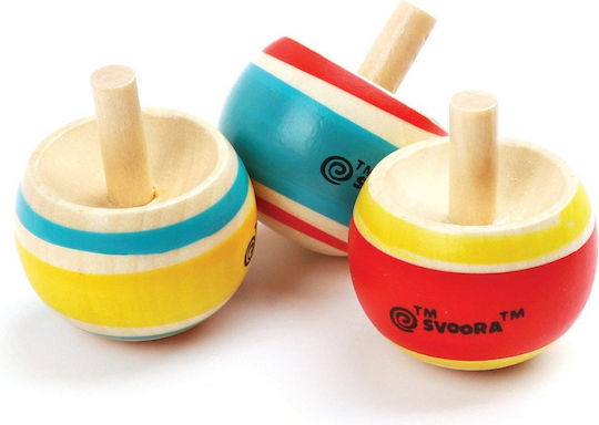 Svoora Wooden Spinning Top Top Spinning Hat for 5+ Years (Various Designs) 1pc