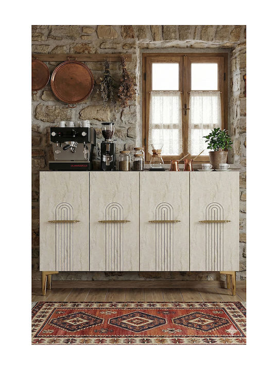 Μπουφές Ξύλινος Πολύχρωμος 120x32x75cm