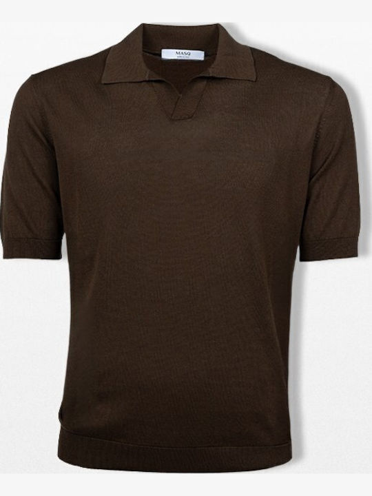 Polo Kurzarm Bluse Braun