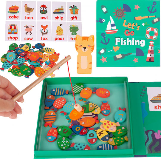 MalPlay Jucărie De Lemn De Pescuit Montessori Game Fishing Pentru 3+ Ani