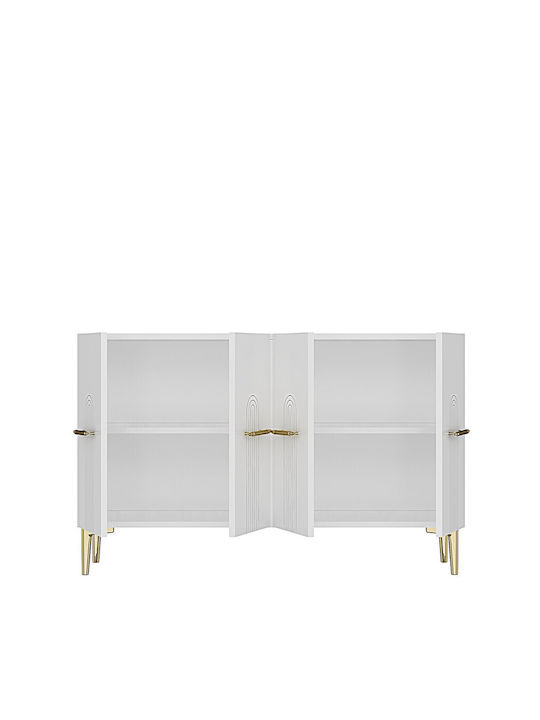 SteweHome Sideboard Aus Holz Weiß 120x32x75cm
