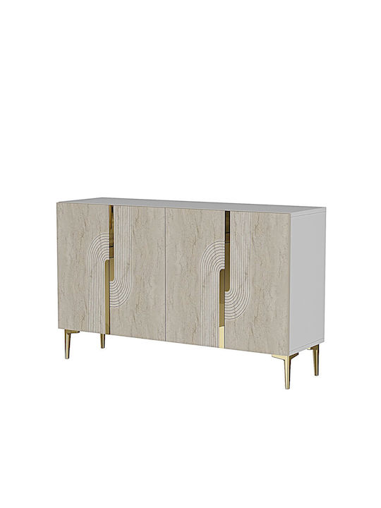Μπουφές Ξύλινος Λευκός 120x32x75cm
