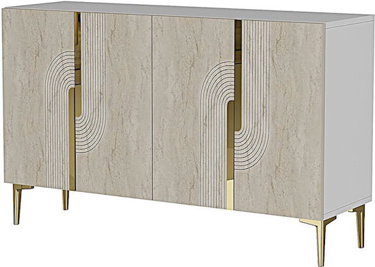 Sideboard Holz Weiß 120x32x75cm