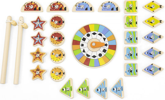 Viga Toys Wooden Fishing Game Wooden Magnetic Fishing Game