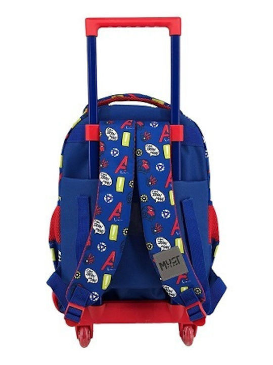 Troler Școală Primară 34x20x44cm 3 Compartimente Iron Man Albastru