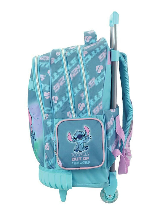 Gim Stitch Σχολική Τσάντα Τρόλεϊ Δημοτικού Γαλάζια 27lt