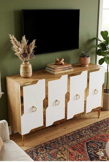 Wooden Sideboard Gold 120x32x75cm