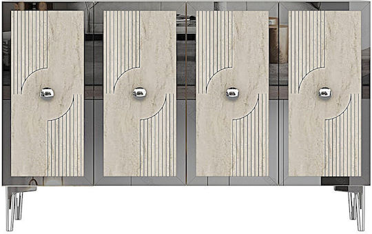 Wooden Sideboard White 120x32x75cm
