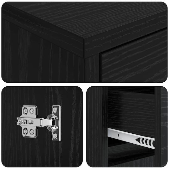 vidaXL Vanity Unit with Sink M35xD20xH81cm Black Oak