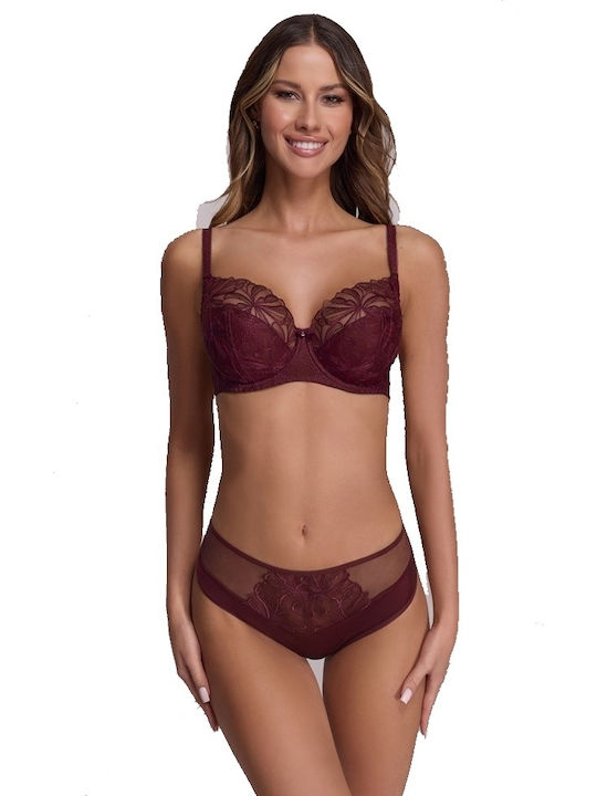 Бордо Minimizer Сутиен без подложка с Банели