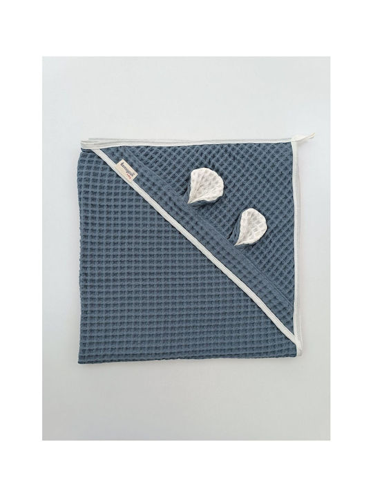 SteweHome Nursery Swaddling Cotton Blanket Navy Blue 90x90cm