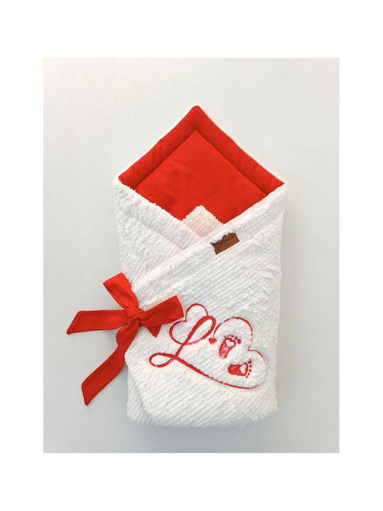 SteweHome Cotton White Nursery Swaddling Blanket 85x85cm