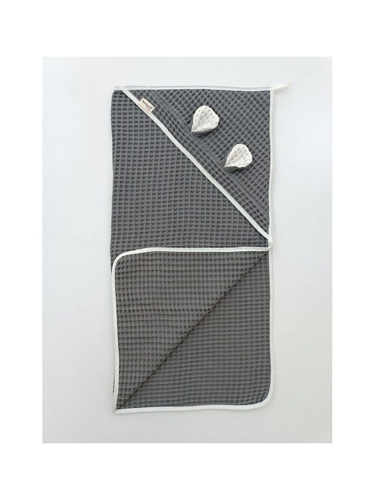 SteweHome Nursery Swaddling Cotton Gray Blanket 90x90cm