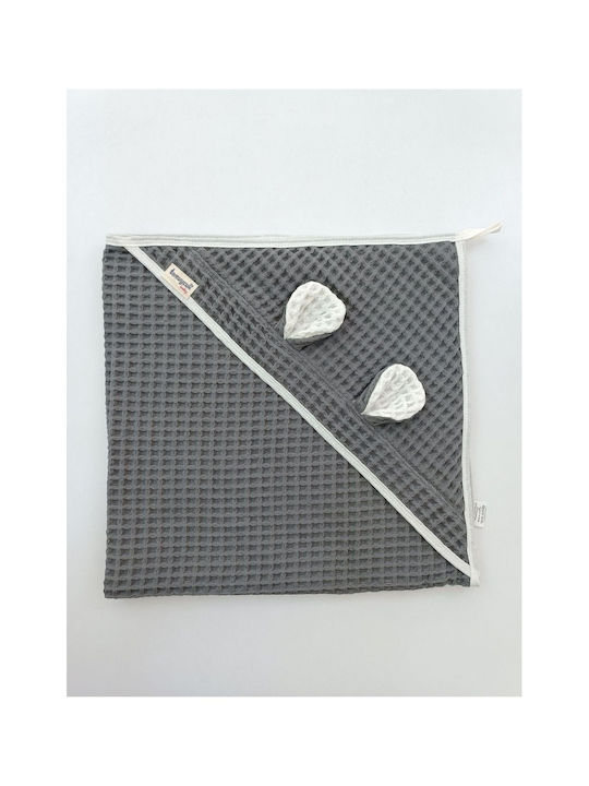 SteweHome Nursery Swaddling Cotton Gray Blanket 90x90cm