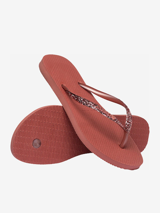 Slim Glitter Ii Flip Flops in Rose Gold Colour