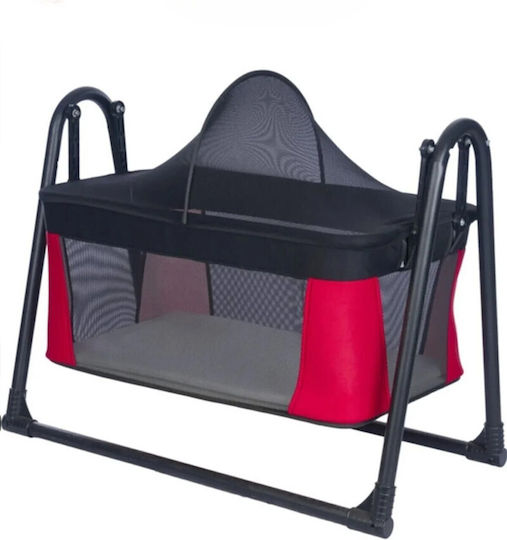 SteweHome Babywiege mit Matratze und Rädern Blau