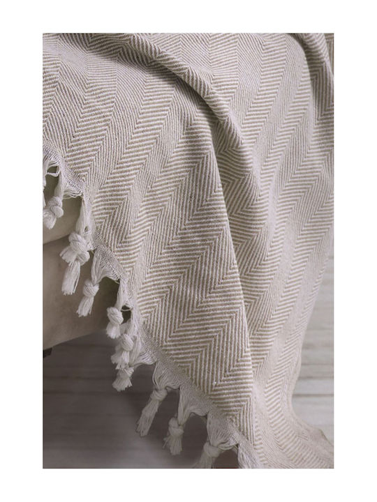 SteweHome Armchair Knitted Throw 160x160cm Natural