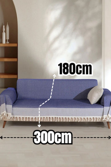 SteweHome SteweHome Dreisitzer-Sofa Wurf 180x300cm Blau