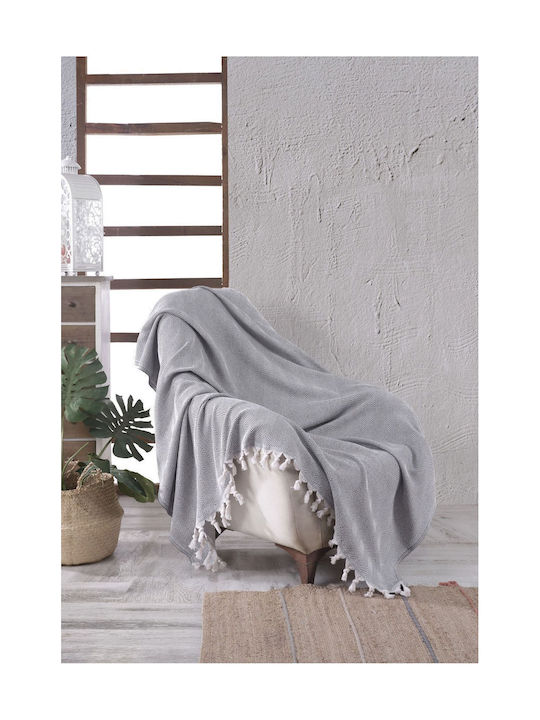 SteweHome Armchair Throw Knitted 160x160cm Natural