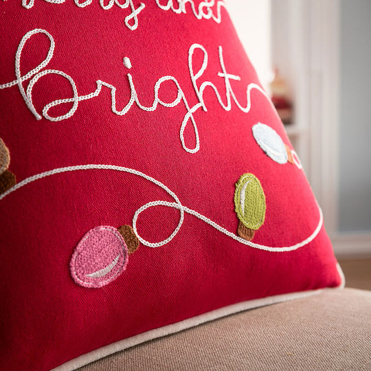 Gofis Home Christmas Decorative Square Pillowcase Red 43x43cm