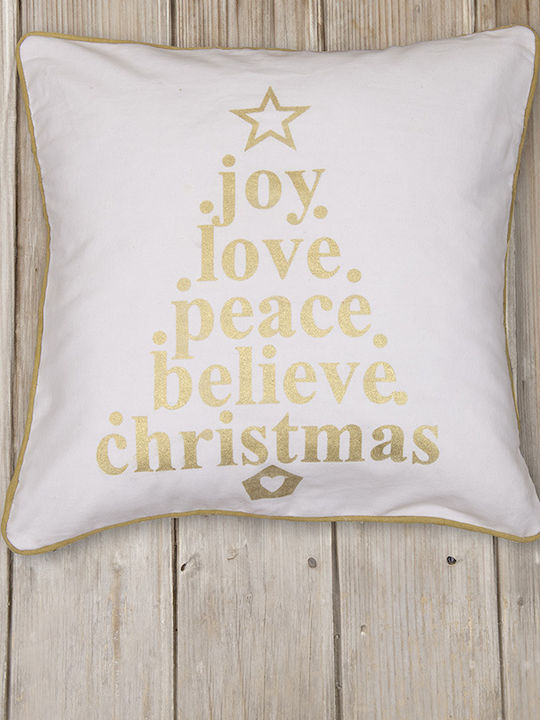 Nima Christmas Decorative Square Pillowcase Peace White 45x45cm