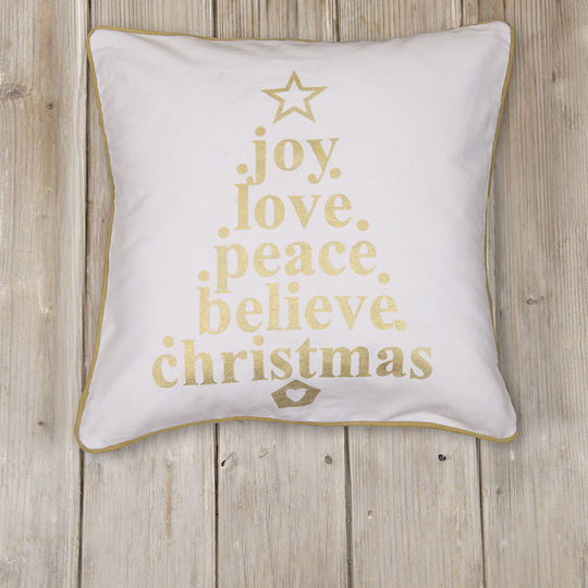 Nima Christmas Decorative Square Pillowcase Peace White 45x45cm