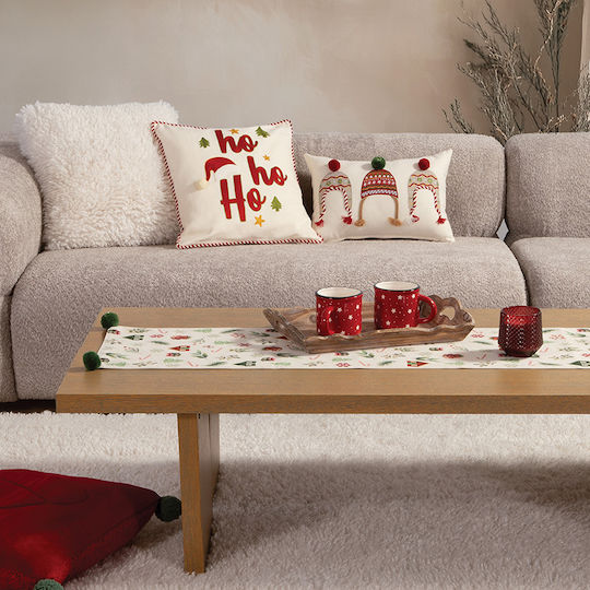 Възглавница Декоративна Коледна С пълнеж White Christmas Ecru Nef-nef Homeware 30x45