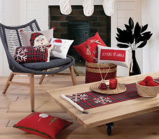 Nef-Nef Homeware Christmas Decorative Pillow Tiffani Letters Rectangular Red 30x45cm