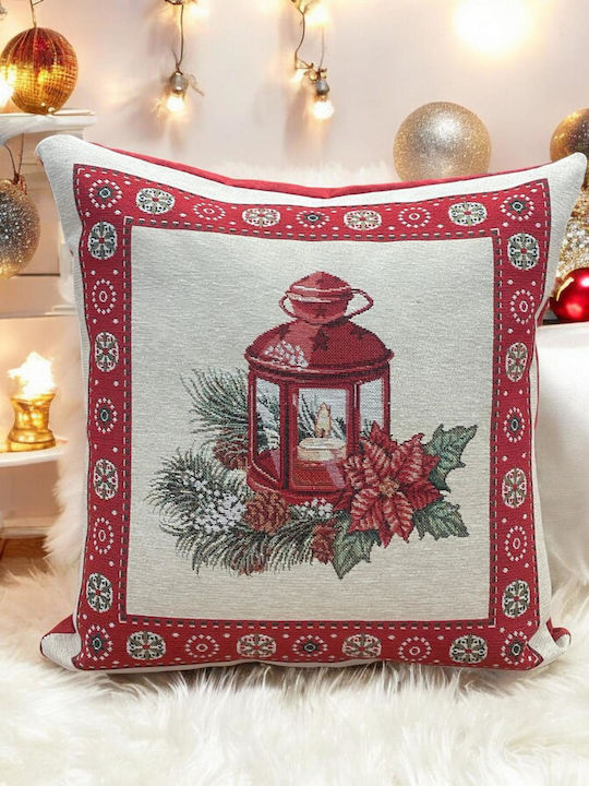 Linea Home Xmas Light Χριστουγεννιάτικη Διακοσμητική Μαξιλαροθήκη Τετράγωνη Πολύχρωμη 45x45εκ.