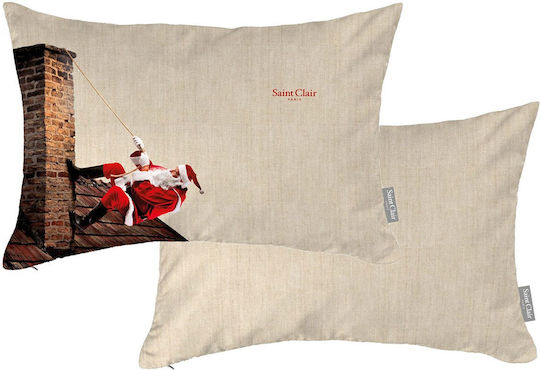 Saint Clair Christmas Decorative Pillow 4008 Rectangular Beige 30x45cm