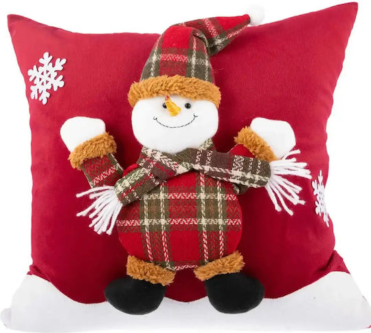 Teoran Weihnachtsdekorativer Kissenbezug Quadratisch Rot 45x45cm