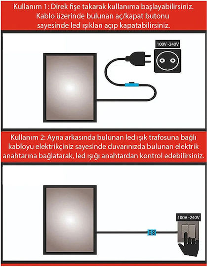 SteweHome SteweHome Badezimmerspiegel Led 35x60cm Gelbe