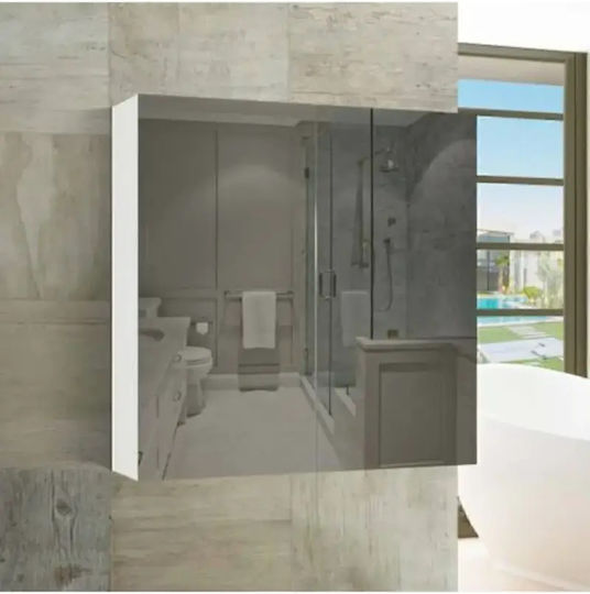 SteweHome STE-001692-P1692 Badezimmerspiegel mit Regal & Schrank 60x15cm Weiß