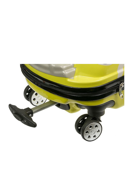 A2S Children's Cabin Travel Suitcase Hard Yellow with 4 Wheels Height 45cm
