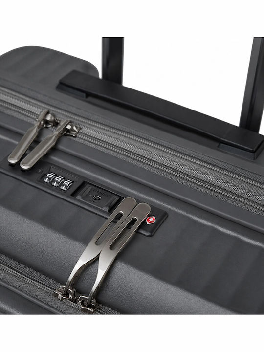 Nautica Cabin Hard Travel Suitcase Silver Grey with 4 Wheels Height 55cm
