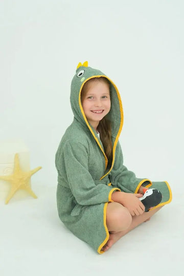 SteweHome Kids Bathrobe Green Hooded