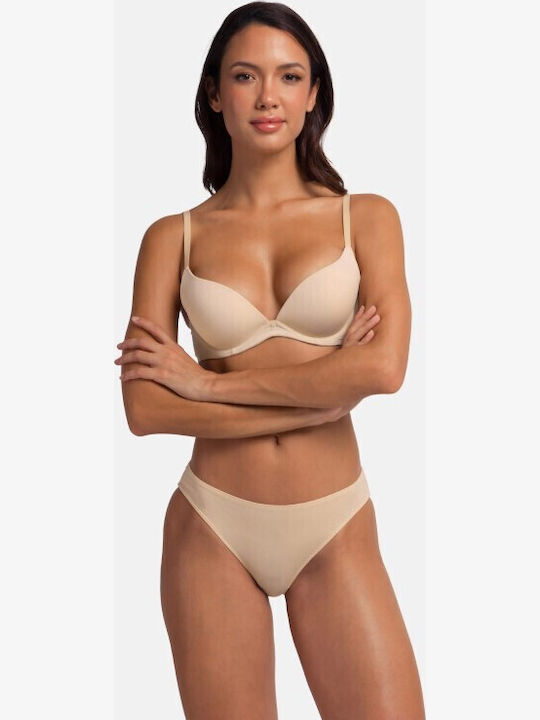 Κόκκινο & Μπεζ Sutien pentru Decolteu Adânc cu Baloane 2Pack